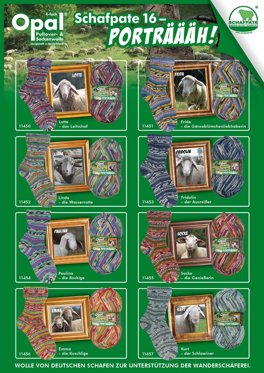 sheep Opal Schafpate16 Porträääh! 4-ply（シャフパーテ16