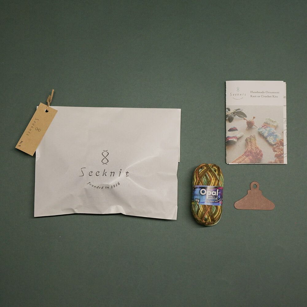 【針なし】Seeknit Ornament Kit かぎあみ針でつくるミニニット帽キット
