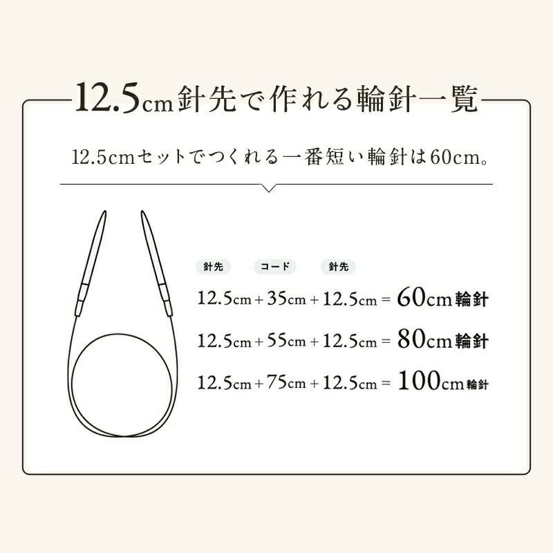 編み針 編針 Seeknit Umber 切替輪針 Syugeiオリジナルセット［12］（Umber 針先12.5cm 日本サイズ）