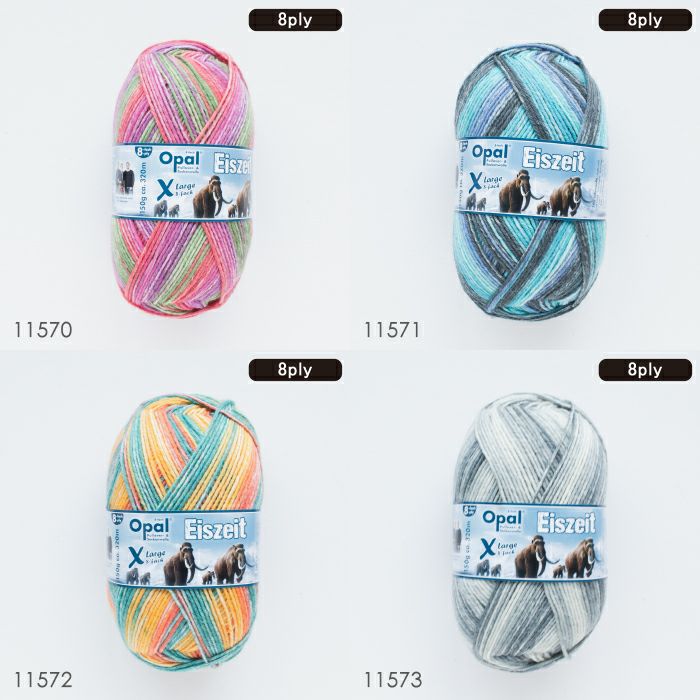 6色セット］Opal XLarge Eiszeit 8ply（アイスサイト）11570 11571
